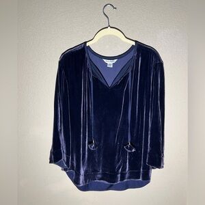 3/4th Sleeve Navy Blouse Tommy Bahama Size S